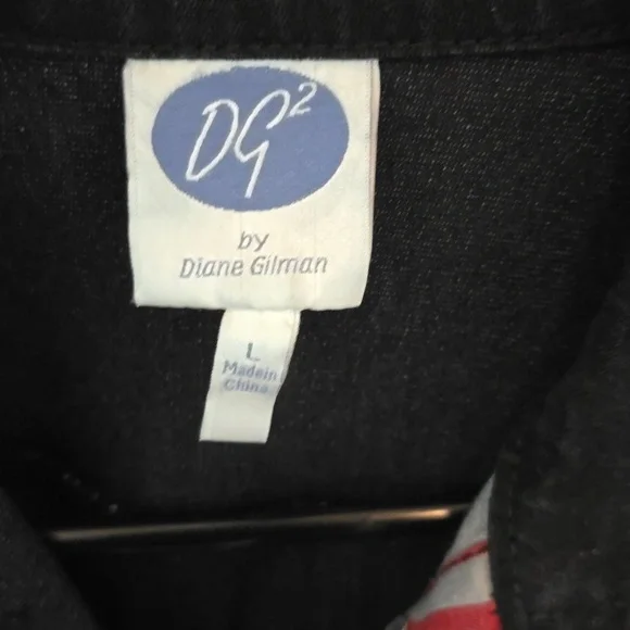 DG2 by Diane Gilman Black Jacket with Flag Design - Picture 2 of 6